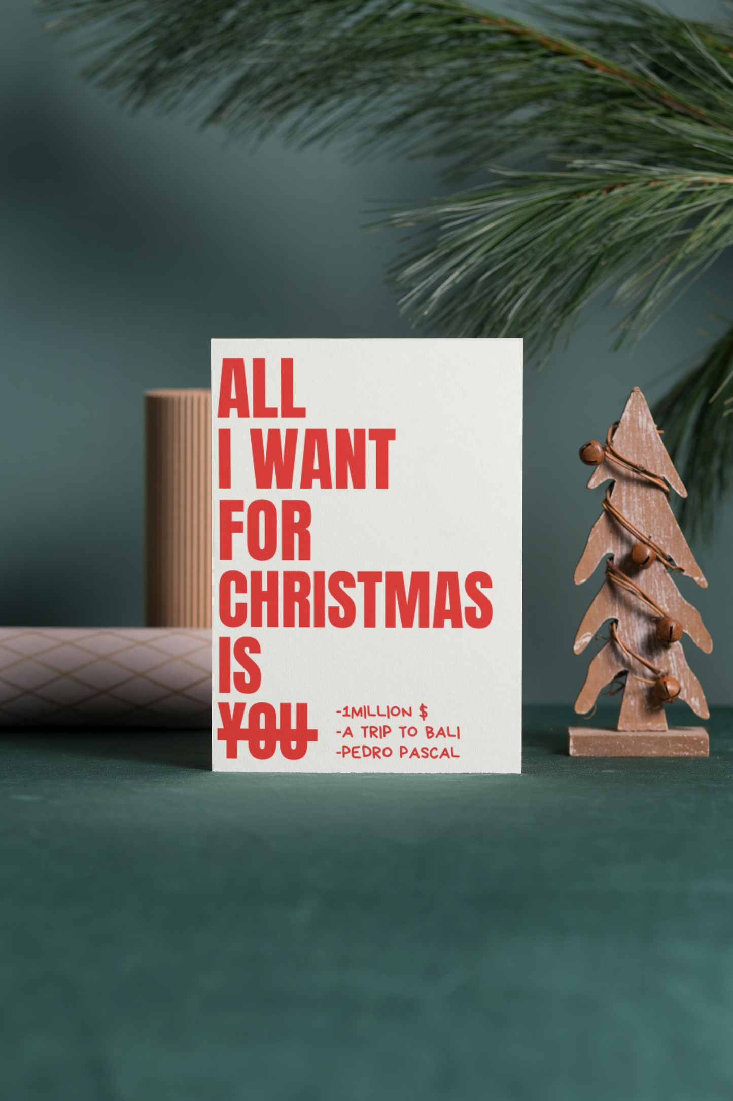 CARTE DE NOËL "ALL I WANT"