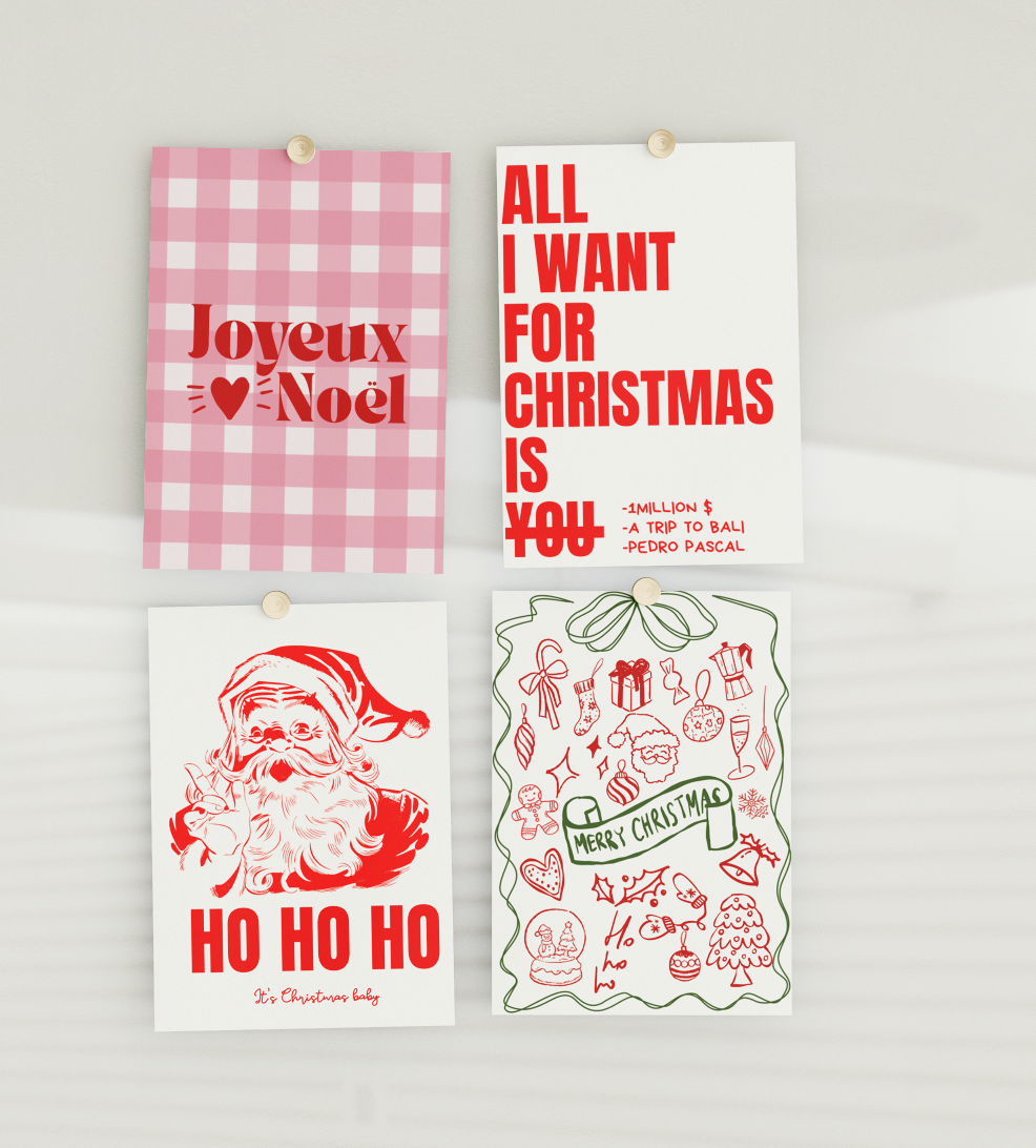 PACK 4 CARTES DE NOËL