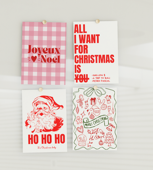 PACK 4 CARTES DE NOËL